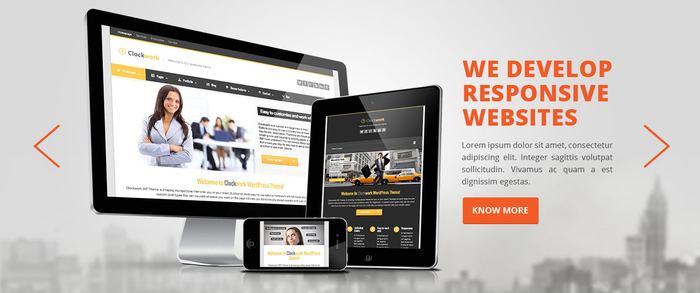 Clockwork Responsive Web Theme banner design
