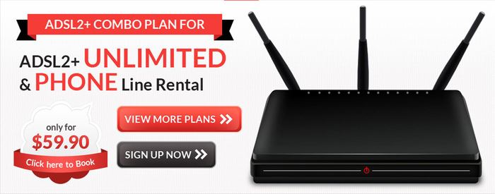 ADSL2+ Combo Plan banner design