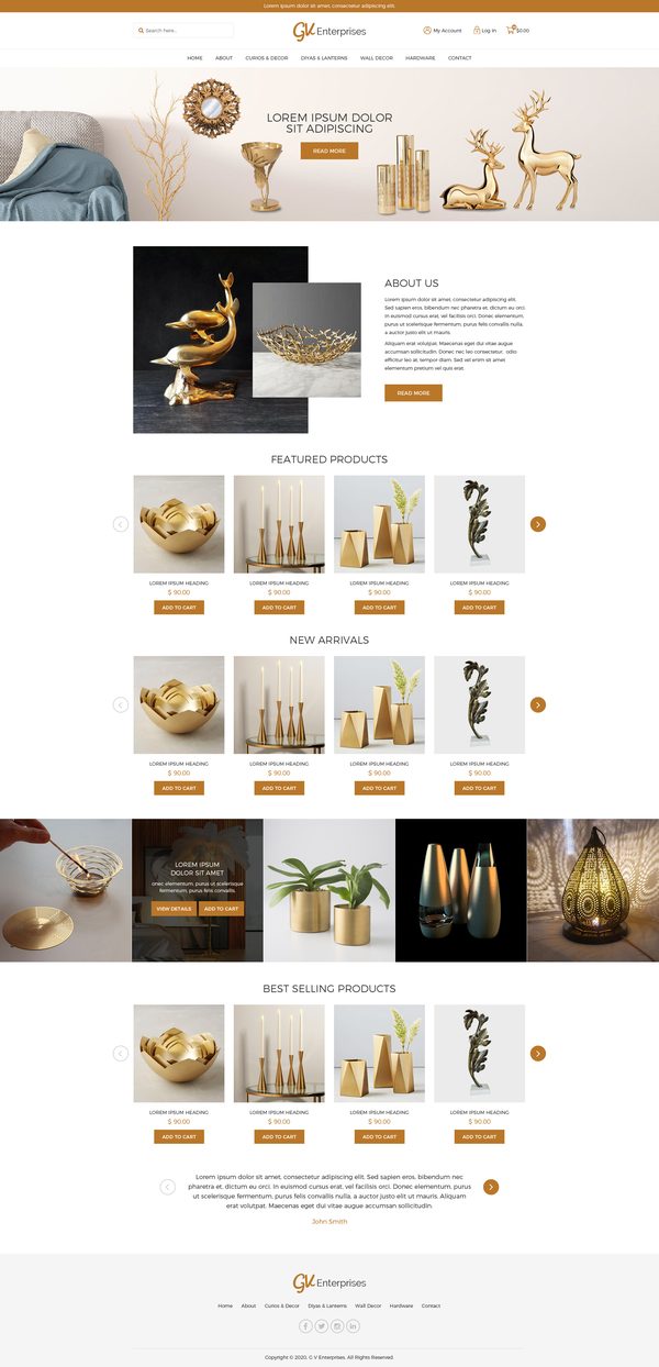 GV Enterprises e-commerce design