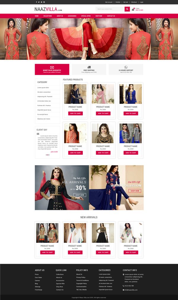Naaz Villa e-commerce design