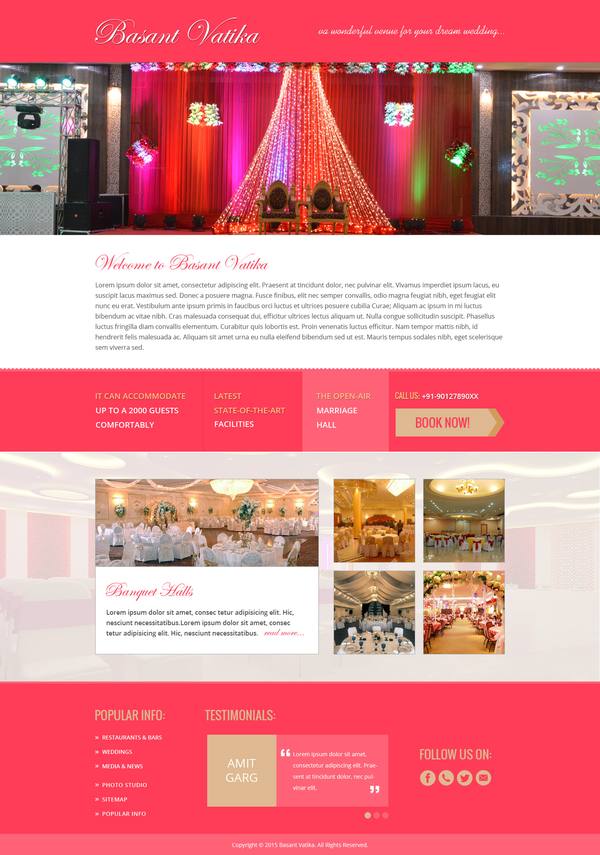 Basant Vatika Banquet website design