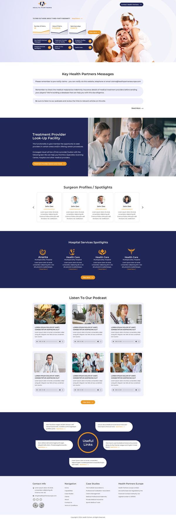 Health Partners landing page design