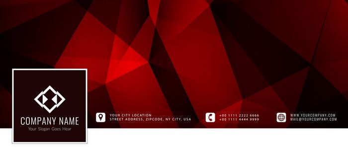 Red Polygon Corporate Cover social media design
