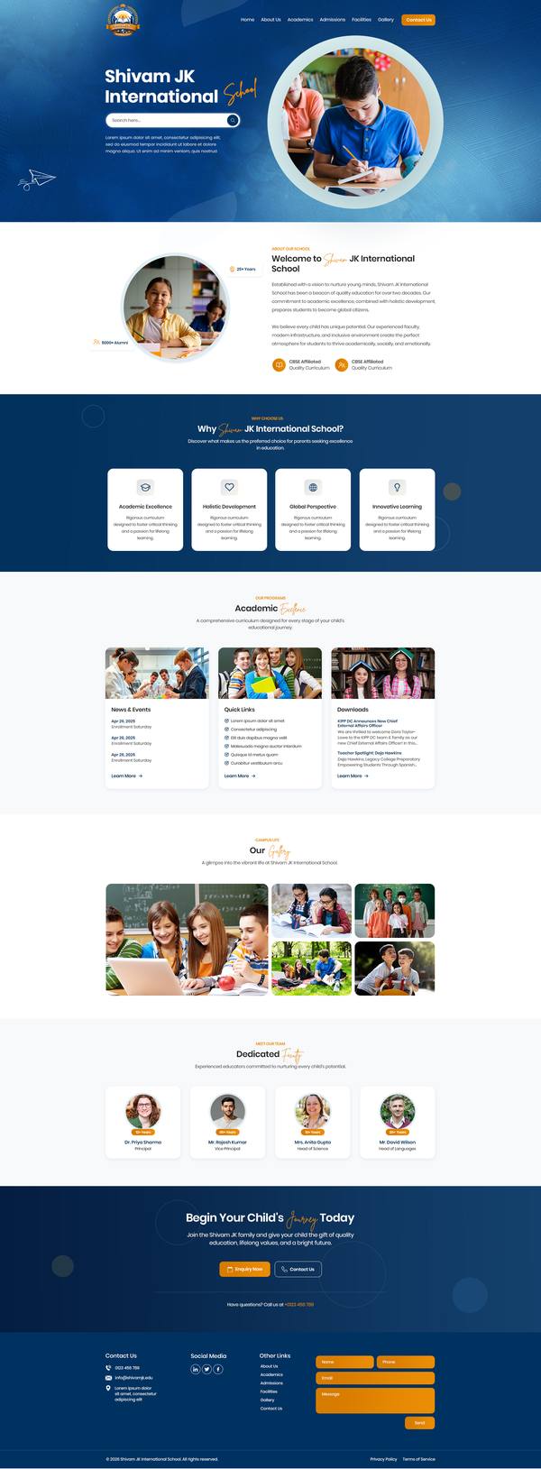 Shivam JK International School website design