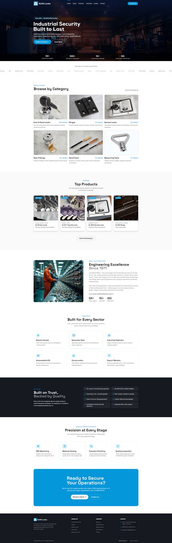 Alka Locks website design