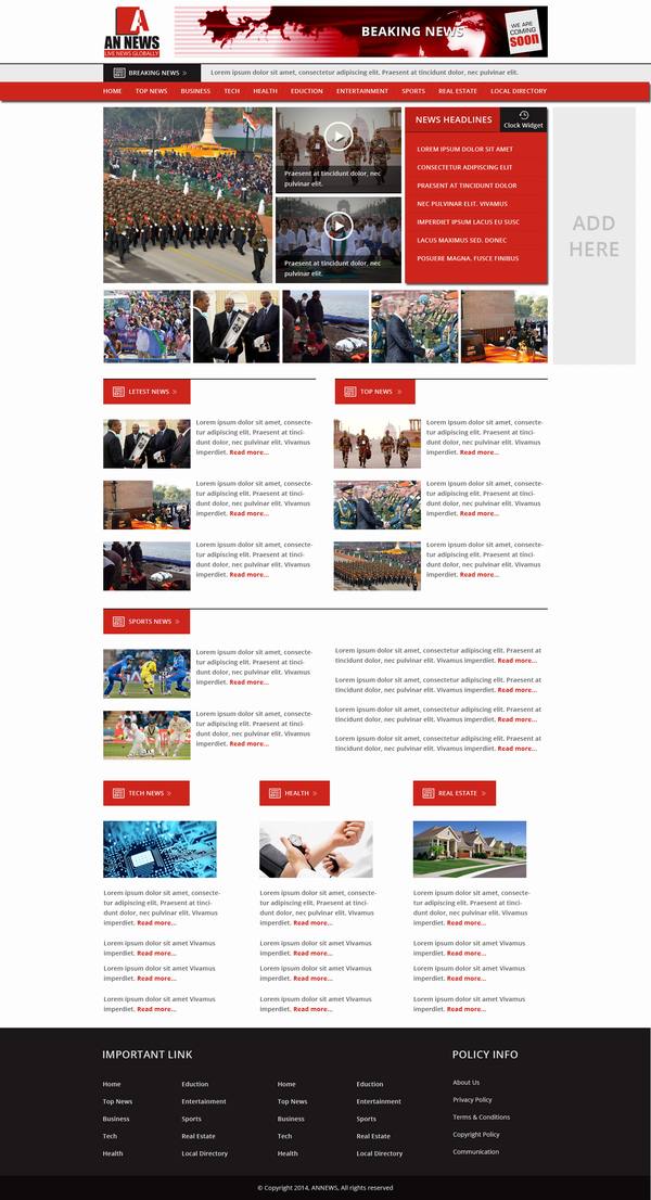 AN News website design