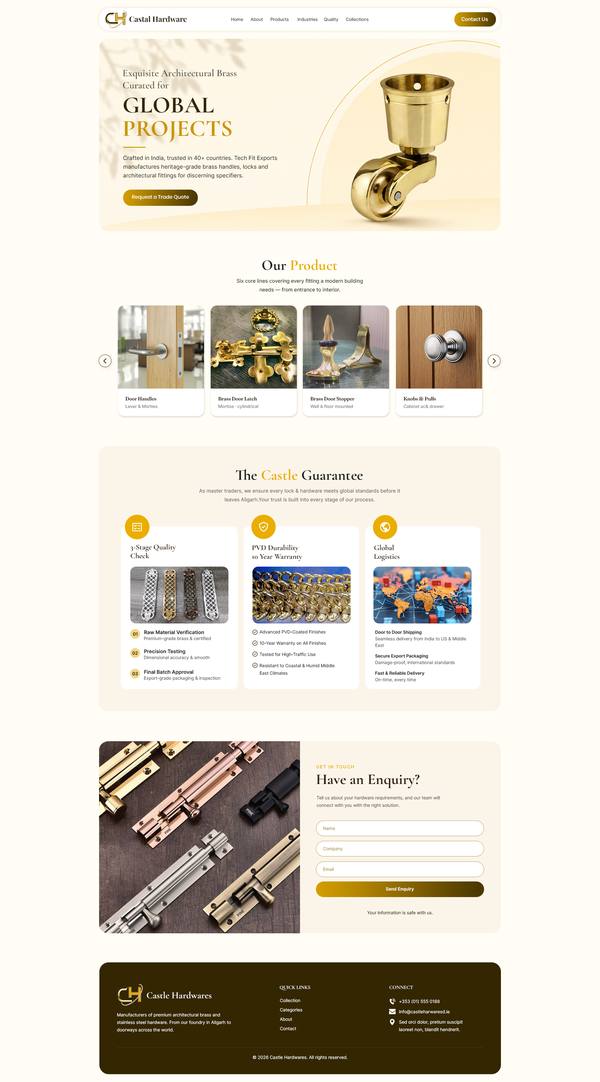 Castle Hardware — V2 Redesign website design