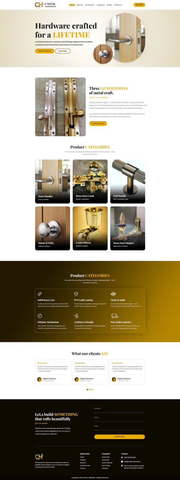 Castle Hardware website design