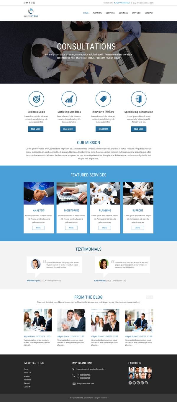 Clearstone Consulting website design
