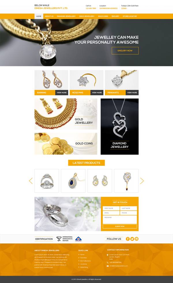 Dinesh Jewellers website design