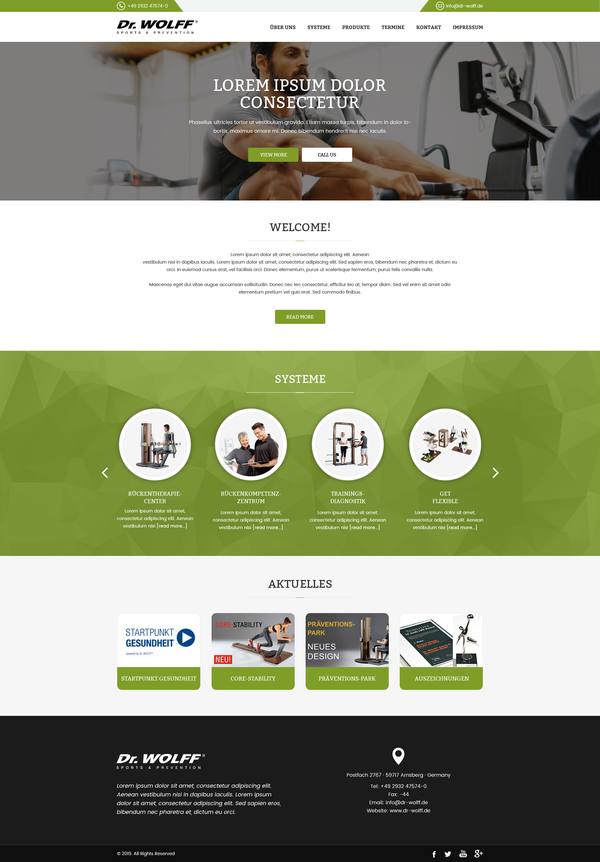 Dr. Wolff Sports & Prevention website design