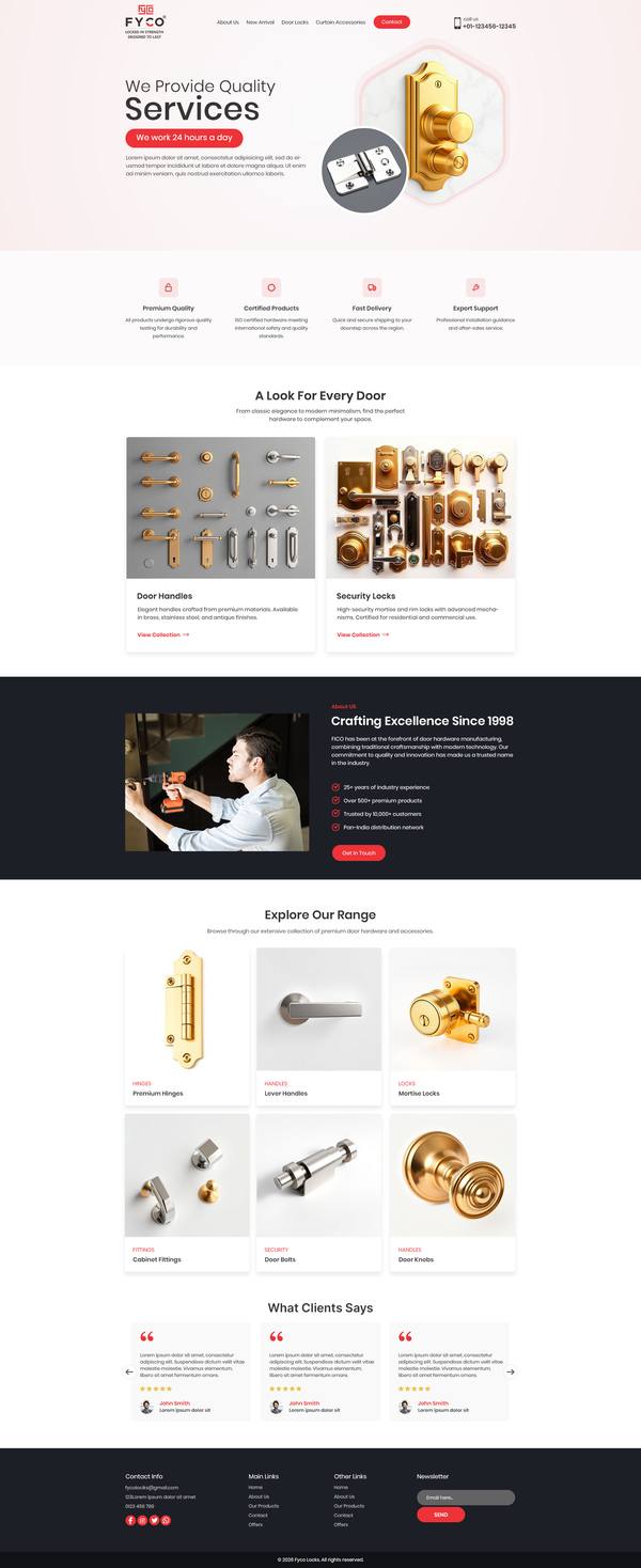 FYCO Locks website design