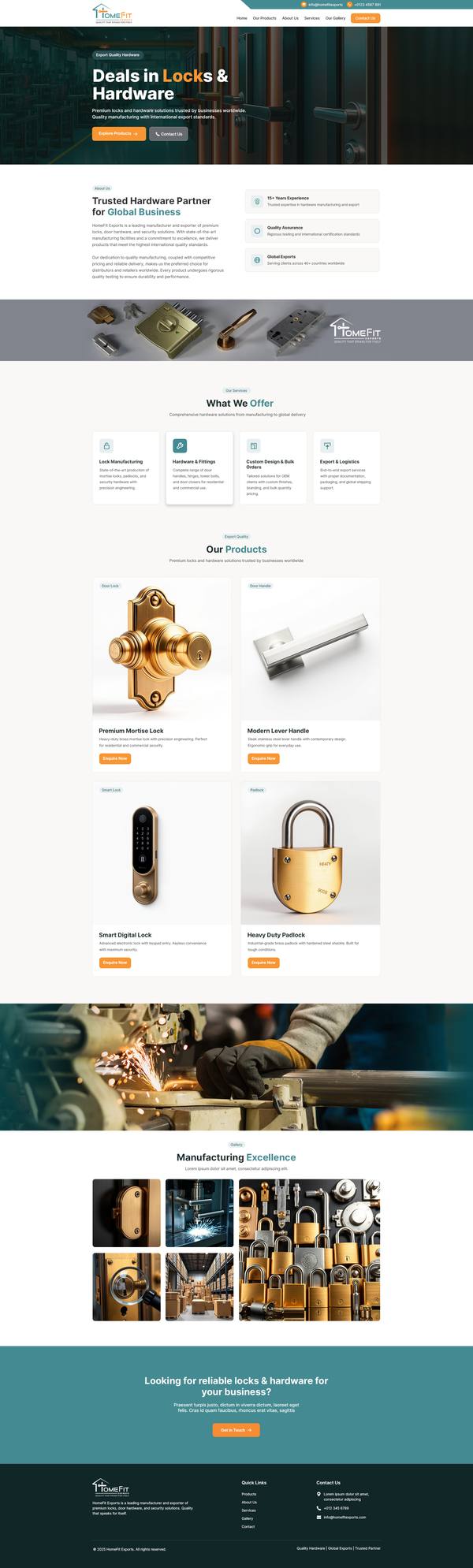 HomeFit Exports website design
