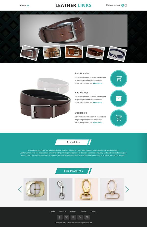 Leather Links website design