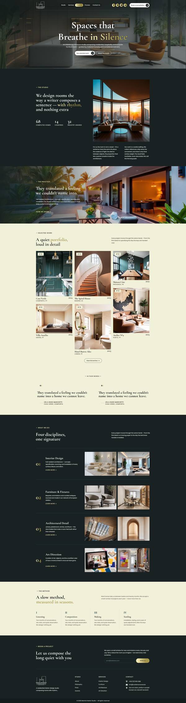 Manha Interior Studio website design