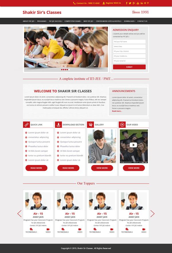 Shakir Sir's Classes website design
