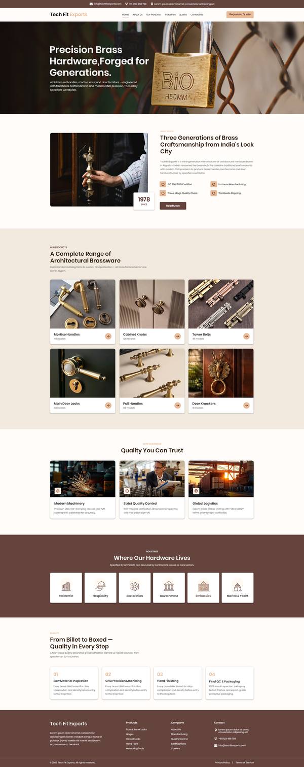 Tech Fit Exports website design
