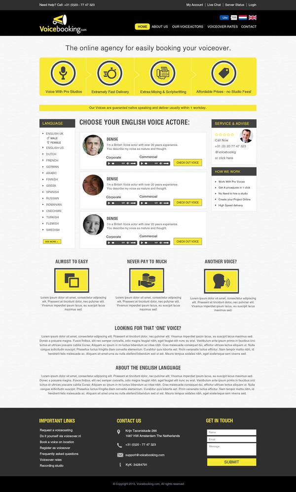 VoiceBooking.com website design